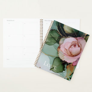 Romantique Rose Blanc Rose Or Floral Amour