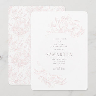 Romantique rose dessiné Floral Invitation Annivers