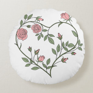 "Romantique Rose en forme de coeur Coussin de la v