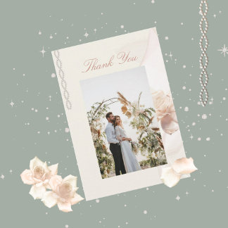 Romantique Rose Mariage Merci Cartes