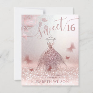 Romantique Rose or parties scintillant ombre robe