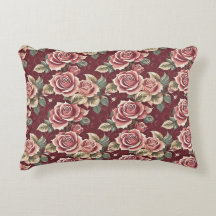 Romantique Rose Vintage  Accent Coussin