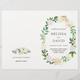 Romantique Rose Woodland Programmes de mariage