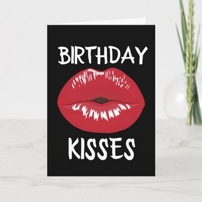 ROMANTIQUE ROUGE LIPS KISSES CARTES POUR LUI (Devant)