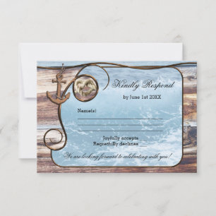 Romantique Rustique mariage Nautique carte RSVP