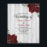 Romantique Rustique Rose rouge Faire-part de maria<br><div class="desc">Romantic Rustic Rose Budget Faire-part de mariage Une alternative moins chère qu'une invitation standard.</div>