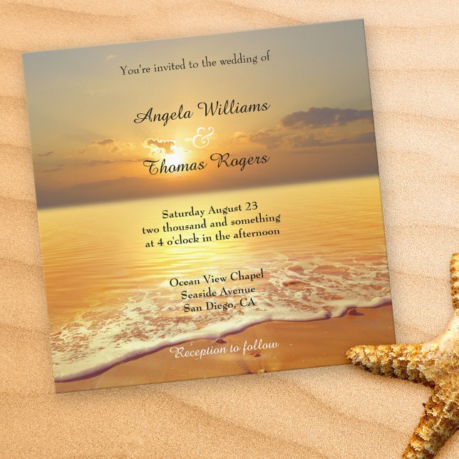 Romantique Sunset Beach Mariage Invitation (Créateur téléchargé)