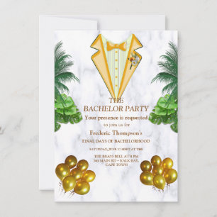Romantique Tropical Bachelor invitation