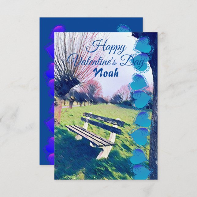 Romantique Valentines Jour Coeur Banc de jardin po (Devant / Derrière)