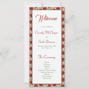 Romantique Victorian Rose Programme de mariage