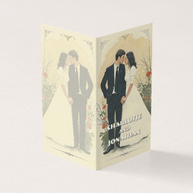 Romantique Vintage Mariage Couple Art (Outside)