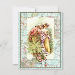 Romantique Vintage Regency Couple avec Roses