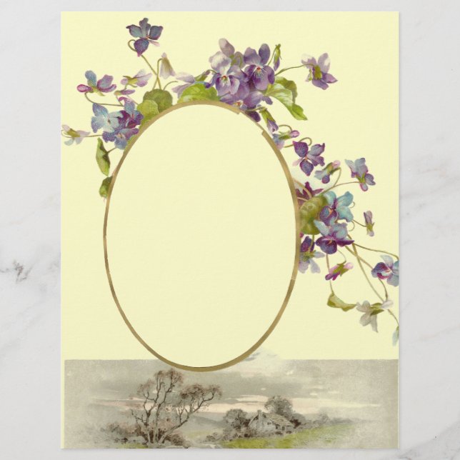 ROMANTIQUE /VIOLET, pourpre, vert, crème (Devant)