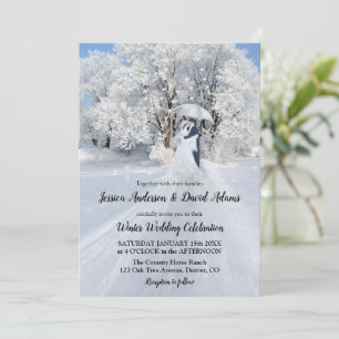 Romantique Winter Wonderland Faire-part de mariage