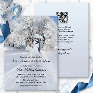 Romantique Winter Wonderland Faire-part de mariage