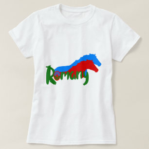 Romany drapeau tzigane texte et cheval T-shirt