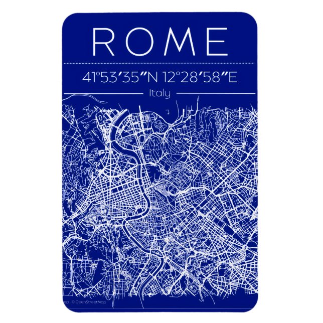 Rome Blueprint City Map Magnet (Vertical)