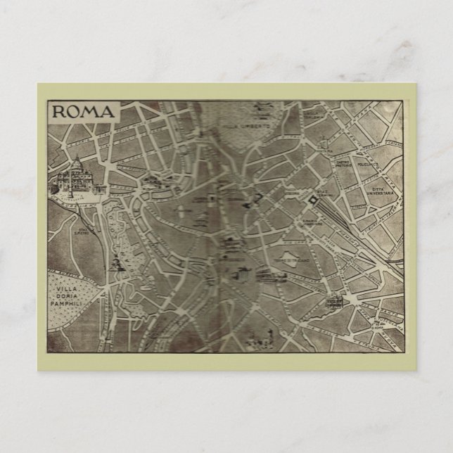Rome, Carte datant de la fin du 19ème siècle (Devant)