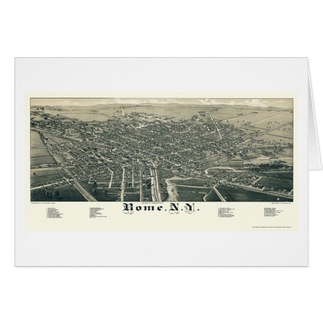 Rome, carte panoramique de NY - 1886 (Devant horizontal)