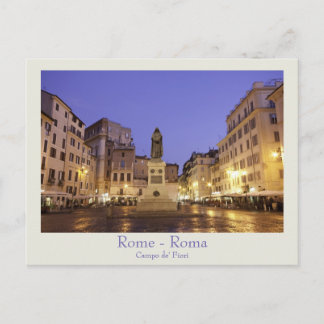 Rome - Carte postale Campo de' Fiori avec texte