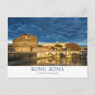 Rome - Carte postale Castel Sant'Angelo avec texte