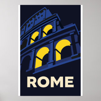 Rome Italie Affiche de Voyage Vintage Retro Ville