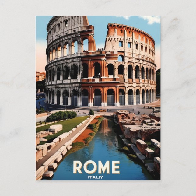 Rome Italie Colisée Voyage Art Cartes Postales Anc (Devant)