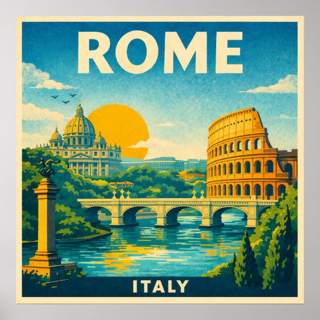 Rome Italy Vintage Travel Poster (Devant)