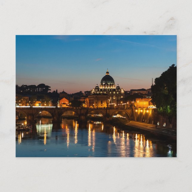 Rome la nuit Carte postale | St Peters | Coucher d (Devant)
