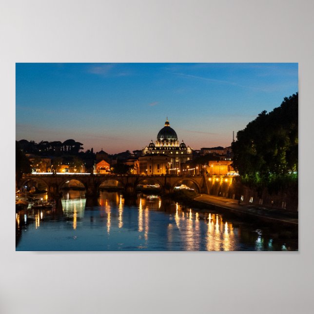 Rome par affiche de nuit, Saint Pierre et Cité du  (Devant)