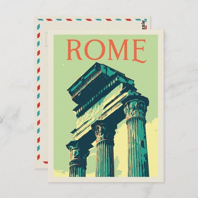 Rome, ruines romaines illustration Italie Carte po (Devant / Derrière)