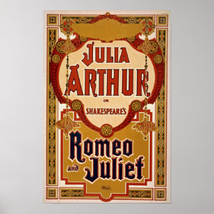 Romeo & Juliet Jouer Poster vintage