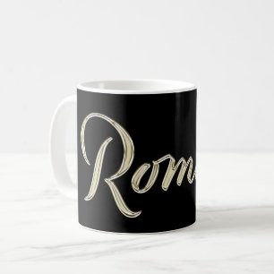 Romina blanc or écriture tasse tasse à café