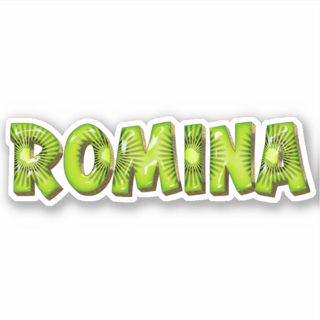 Romina Nom Autocollant Stickers Design Kiwi (Devant)