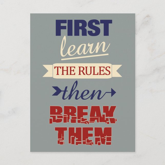 Rompre la carte postale Règles (Devant)