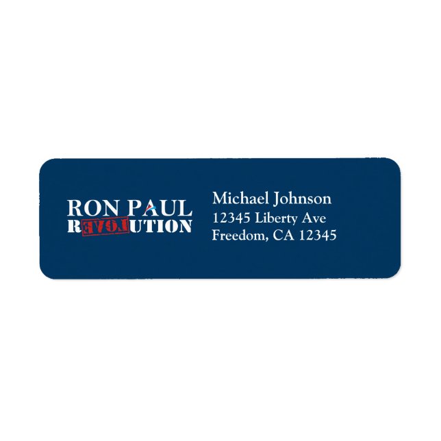 Ron Paul Revolution Retourner Adresse Étiquettes ( (Devant)