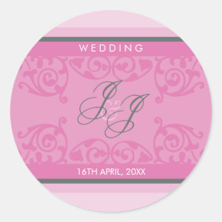 Rond 070 Jenny+Justin :: MONOGRAMMED STICKER :: boucles