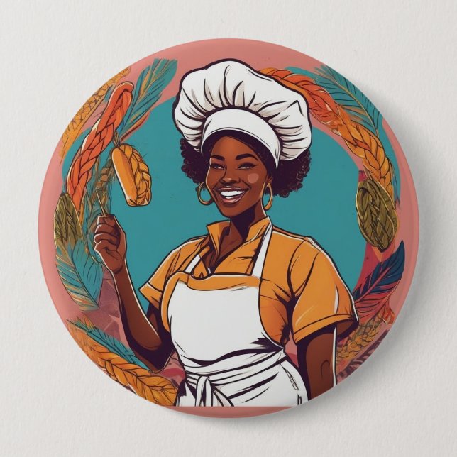 Rond 10 Cm badge afro (Devant)