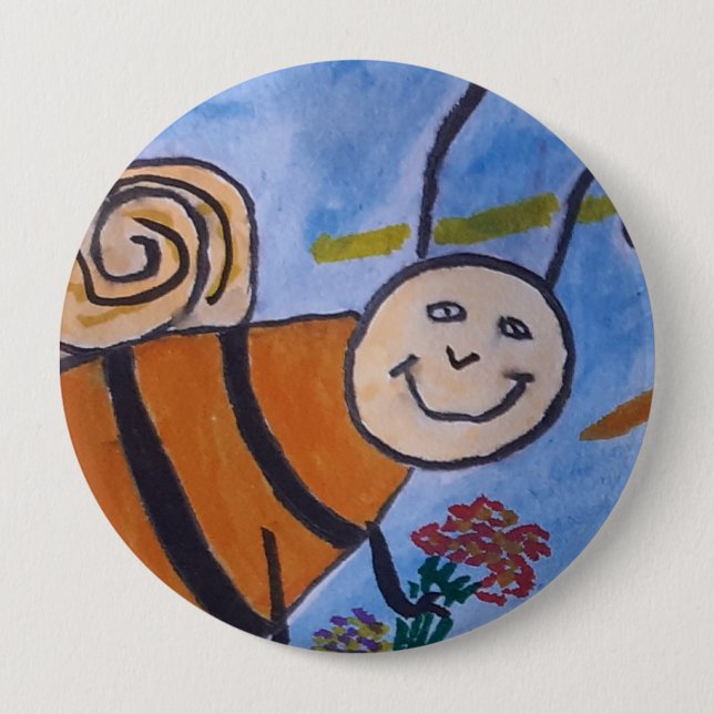 Rond 10 Cm Badge d'abeille au miel mignon (Devant)