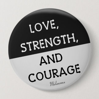 Rond 10 Cm Badge de courage Melanoma Cancer (Noir)