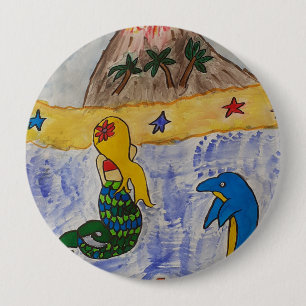Rond 10 Cm Badge de l'île Mermaid