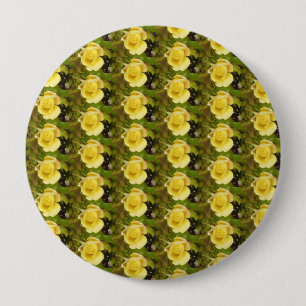 Rond 10 Cm Badge de Rosebuds jaune