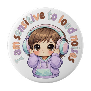 Rond 10 Cm Badge Épingle Je Suis Sensible aux Bruits Badge Se