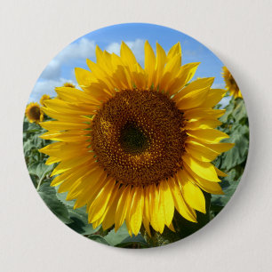 Rond 10 Cm Badge géant de tournesol