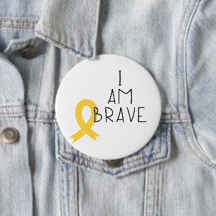 Rond 10 Cm cancer de l'enfance. Je suis courageux. Badge