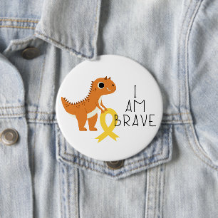 Rond 10 Cm cancer de l'enfance. Je suis courageux. Badge