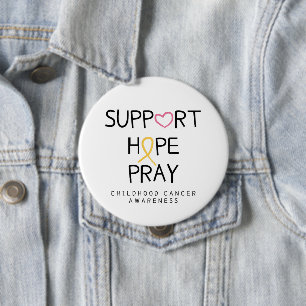 Rond 10 Cm cancer de l'enfance. soutien.hope.pray. Badge