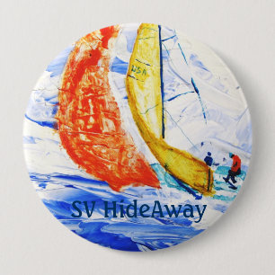 Rond 10 Cm Course Nom du bateau à voile Badge Grand