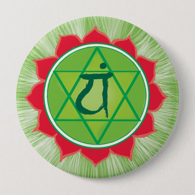 Rond 10 Cm Heart Chakra Anahata Giant Round Badge (Devant)