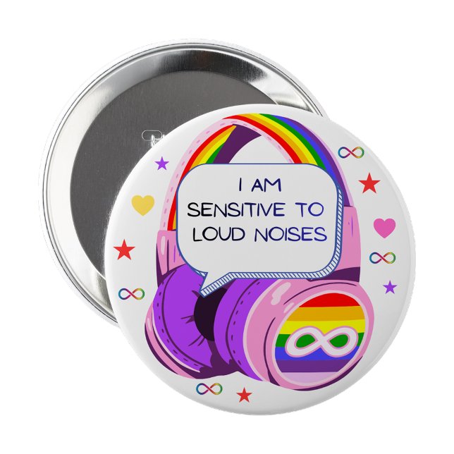 Rond 10 Cm I have sensory issues Pin Button Badge (I have sensory issues Pin Autism Badge)